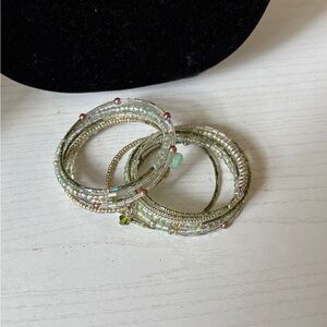Set of 2 Mint Green Wrap Bracelets